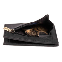 MATADOR Leder Slim Wallet CHICAGO Bifold Schwarz RFID