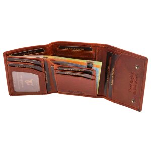 MATADOR Leder Slim Wallet NEW YORK Trifold Vintage Braun...