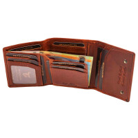 MATADOR Leder Slim Wallet NEW YORK Trifold Vintage Braun RFID