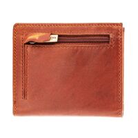 MATADOR Leder Minigeldbörse CHICAGO Mini Portemonnaie RFID Vintage Braun