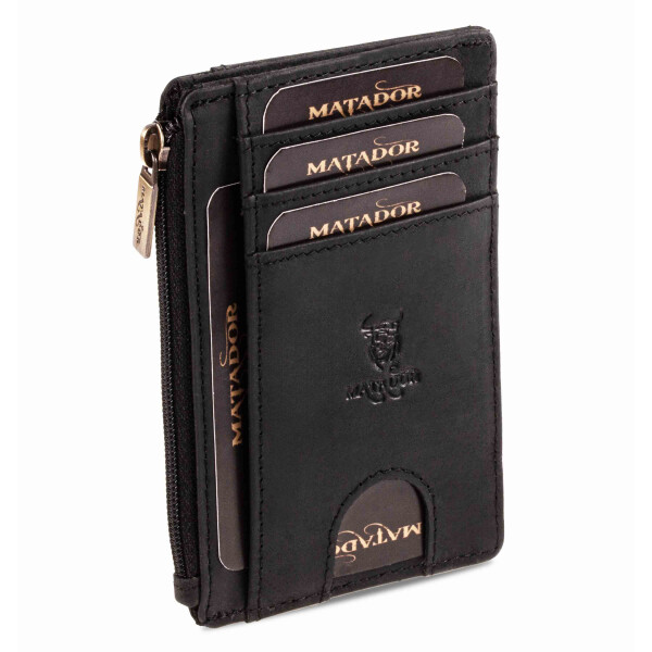 MATADOR Ultra Slim Wallet MONTREAL Leder Kreditkartenetui Schwarz