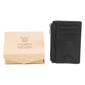 MATADOR MONTREAL Minigeldbörse Leder Slim Wallet RFID Schwarz