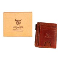 MATADOR MONTREAL Minigeldbörse Leder Kartenetui RFID Vintage Braun