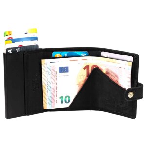 MATADOR Leder Slim Wallet MIAMI Kartenhalter RFID Schwarz