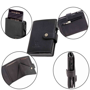 MATADOR Leder Slim Wallet MIAMI Kartenhalter RFID Schwarz
