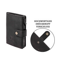 MATADOR Leder Slim Wallet MIAMI Kartenhalter RFID Schwarz