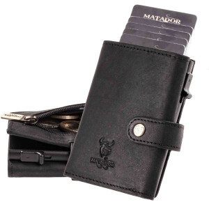 MATADOR TOKIO Leder Slim Wallet Pop-Up Funktion RFID Schwarz
