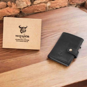 MATADOR TOKIO Leder Slim Wallet Pop-Up Funktion RFID Schwarz