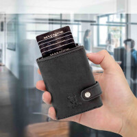 MATADOR TOKIO Leder Slim Wallet Pop-Up Funktion RFID Schwarz