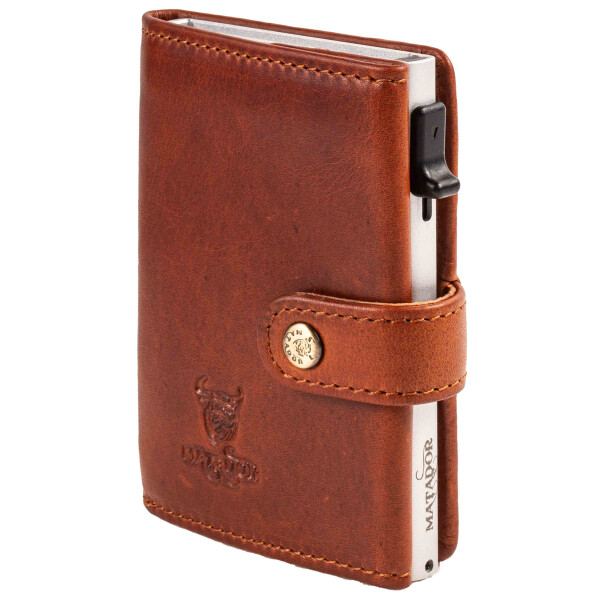 MATADOR Leder Slim Wallet MIAMI Alu Kartenhalter RFID Braun