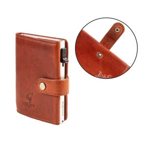 MATADOR Leder Slim Wallet MIAMI Alu Kartenhalter RFID Braun