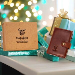 MATADOR Leder Slim Wallet MIAMI Alu Kartenhalter RFID Braun