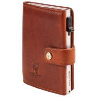 MATADOR Leder Slim Wallet MIAMI Alu Kartenhalter RFID Braun