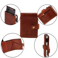 MATADOR Leder Slim Wallet MIAMI Alu Kartenhalter RFID Braun