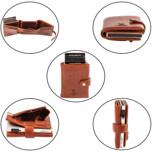 MATADOR TOKIO Leder Slim Wallet Kreditkartenetui RFID Braun