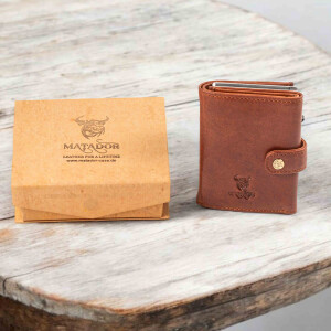 MATADOR TOKIO Leder Slim Wallet Kreditkartenetui RFID Braun