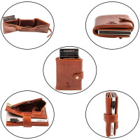 MATADOR TOKIO Leder Slim Wallet Kreditkartenetui RFID Braun