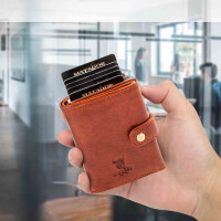 MATADOR TOKIO Leder Slim Wallet Kreditkartenetui RFID Braun