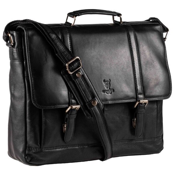 MATADOR XXL Leder Umhängetasche DUBAI Laptoptasche 18 Zoll Schwarz