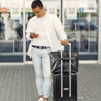 MATADOR XXL Leder Umhängetasche DUBAI Laptoptasche 18 Zoll Schwarz