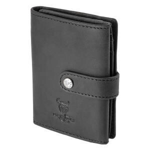MATADOR Leder Slim Wallet MANCHESTER Trifold Schwarz RFID