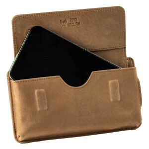 MATADOR Leder Handytasche Magnetverschluss bis 6.9 Zoll Hell-Braun