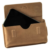 MATADOR Leder Handytasche Magnetverschluss bis 6.9 Zoll Hell-Braun