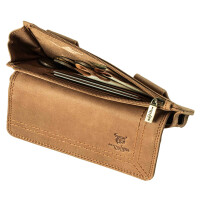 MATADOR Leder Handytasche Magnetverschluss bis 6.9 Zoll Hell-Braun