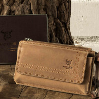 MATADOR Leder Handytasche Magnetverschluss bis 6.9 Zoll Hell-Braun