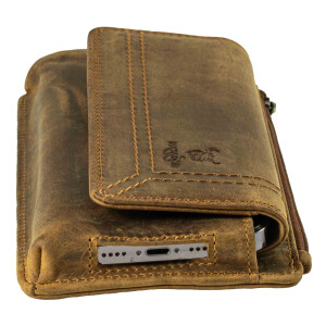 MATADOR Leder Handytasche mit Magnetverschluss bis 6.9 Zoll Braun
