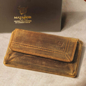 MATADOR Leder Handytasche mit Magnetverschluss bis 6.9 Zoll Braun