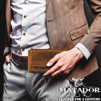 MATADOR Leder Handytasche mit Magnetverschluss bis 6.9 Zoll Braun