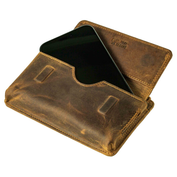 MATADOR BRISBANE Universal Handy Leder Gürteltasche 6.1 Zoll Braun