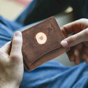 MATADOR Leder Geldbörse Herren AirTag Fach TüV RFID Dunkel-Braun