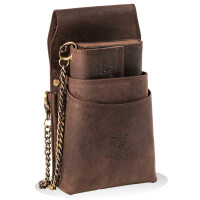 MATADOR VICIO Kellnerbörse mit Kette Leder Profi-Kellner-Set Dunkel-Braun