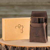 MATADOR VICIO Kellnerbörse mit Kette Leder Profi-Kellner-Set Dunkel-Braun