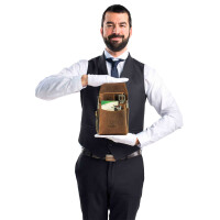 MATADOR VICIO Kellnerbörse mit Kette Leder Profi-Kellner-Set Hunter Braun
