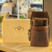 MATADOR VICIO Kellnerbörse mit Kette Leder Profi-Kellner-Set Hunter Braun