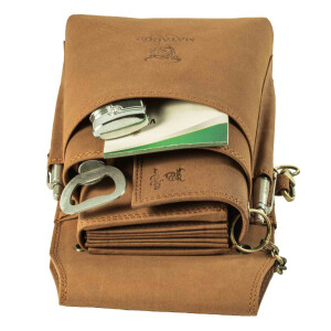 MATADOR VICIO Kellnerbörse mit Kette Leder Profi-Kellner-Set Hell-Braun