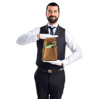 MATADOR Kellnerbörse mit Kette Leder Profi-Kellner-Set Hell-Braun