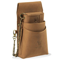 MATADOR VICIO Kellnerbörse mit Kette Leder Profi-Kellner-Set Hell-Braun