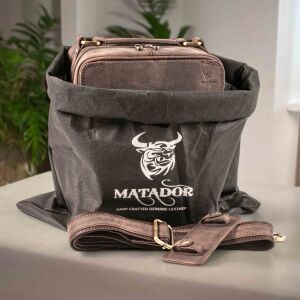 MATADOR Leder Tablettasche Umhängetasche Schultertasche Dunkel Braun