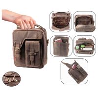 MATADOR Leder Tablettasche Umhängetasche Schultertasche Dunkel Braun