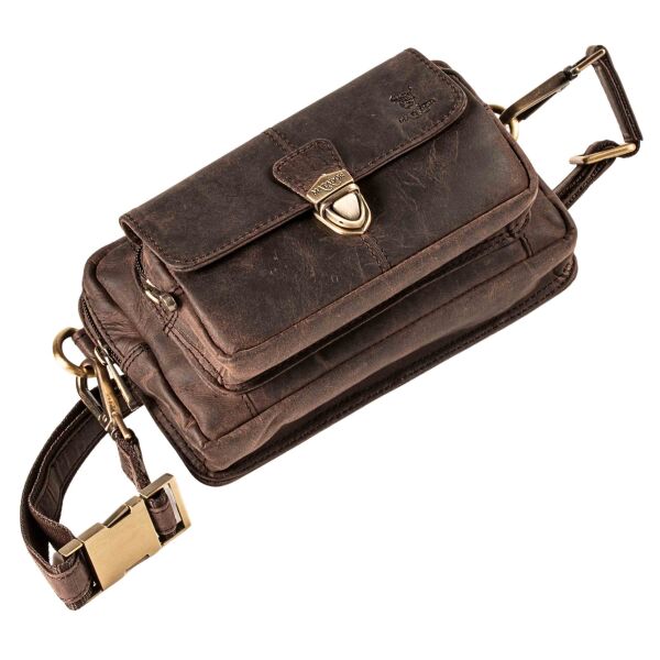 MATADOR Leder Handy Bauchtasche KAIRO 3 in 1 Dunkel Braun