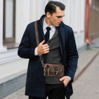 MATADOR Leder Handy Bauchtasche KAIRO 3 in 1 Dunkel Braun