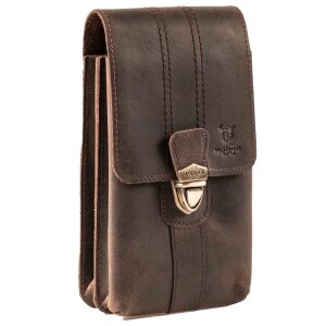 MATADOR Leder Hüfttasche MALAGA XXL Smartphone 7.5 Zoll Dunkel Braun