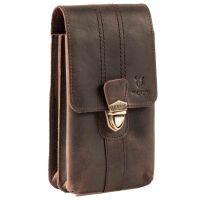 MATADOR Leder Hüfttasche MALAGA XXL Smartphone 7.5 Zoll Dunkel Braun