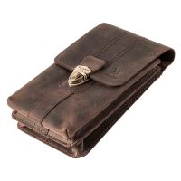 MATADOR Leder Hüfttasche MALAGA XXL Smartphone 7.5 Zoll Dunkel Braun