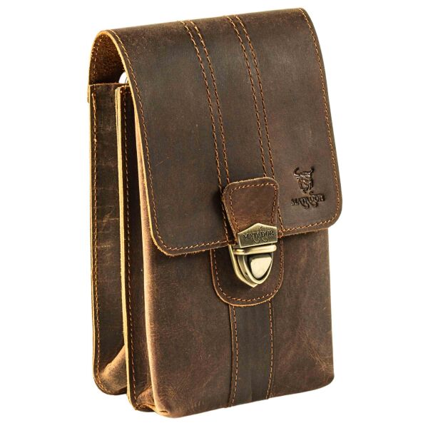 MATADOR Leder Hüfttasche MALAGA XXL Smartphone 7.5 Zoll Hunter Braun