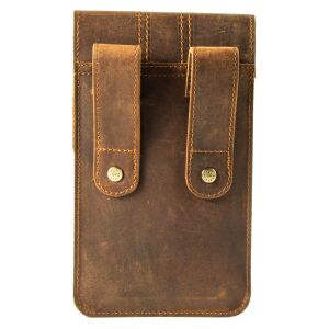 MATADOR Leder Hüfttasche MALAGA XXL Smartphone 7.5 Zoll Hunter Braun